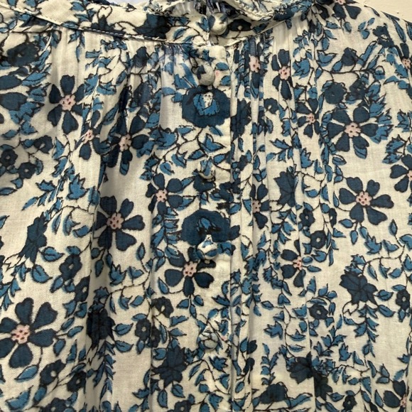 Apiece Apart Victoria Mock Dress Navy Blue Potpourri Sz Floral Ruffle Mini Slip - Picture 8 of 16